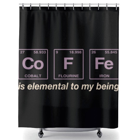COFFEE - with elements of the periodic table Shower Curtains