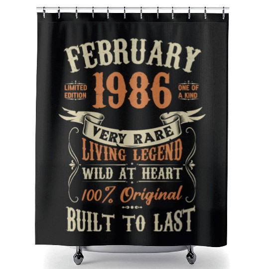 February 1986 Birthday Surprise Shower Curtains