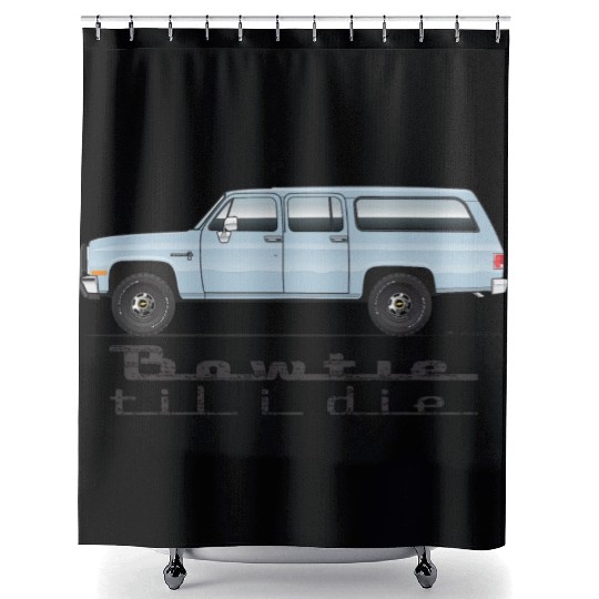 bowtie Light Blue Shower Curtains
