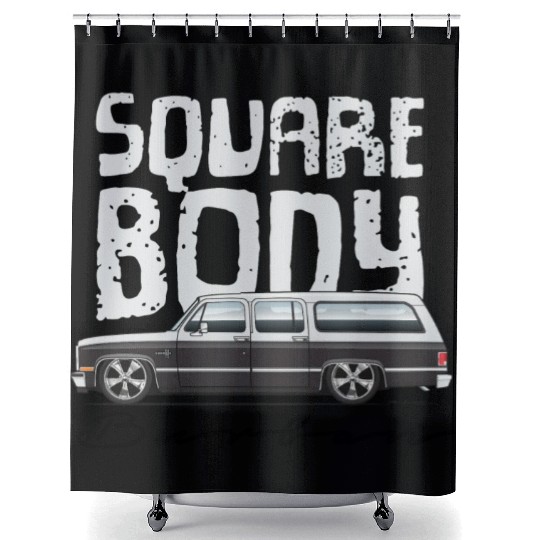 square body Frost White Shower Curtains