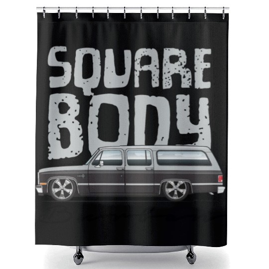 square body Light Silver Shower Curtains