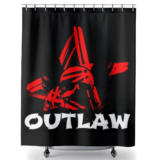 Skull - Bad Ass - Outlaw Shower Curtains