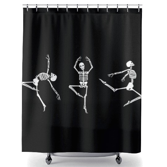Ballet dancing skeleton Shower Curtains