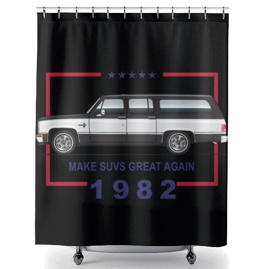 1982 Midnight Black Shower Curtains