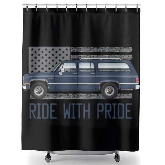 ride Midnight Blue Shower Curtains