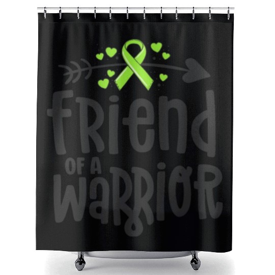 Friend Of A Warrior Lime Green Ribbon Lyme Shower Curtains