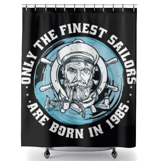 Sailors Sailboats Vintage 1985 Birthday fun Shower Curtains
