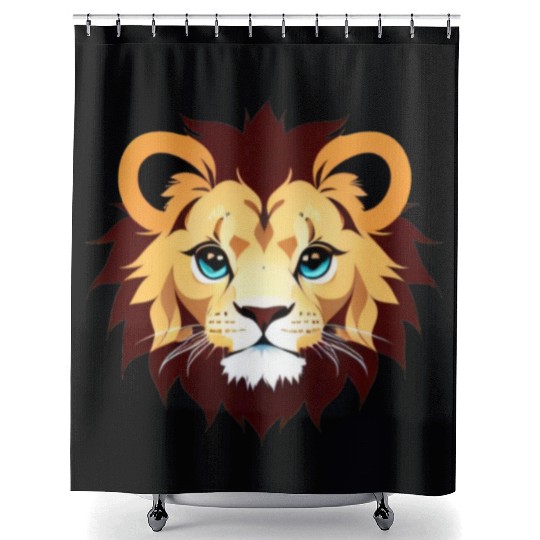 Royal Cartoon Lion - King of the Jungle 3 Shower Curtains