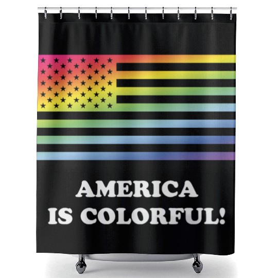 America Is Colorful! (Stars And Stripes) Shower Curtains