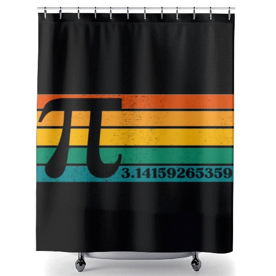 Pi Pi Day Retro Vintage Shower Curtains
