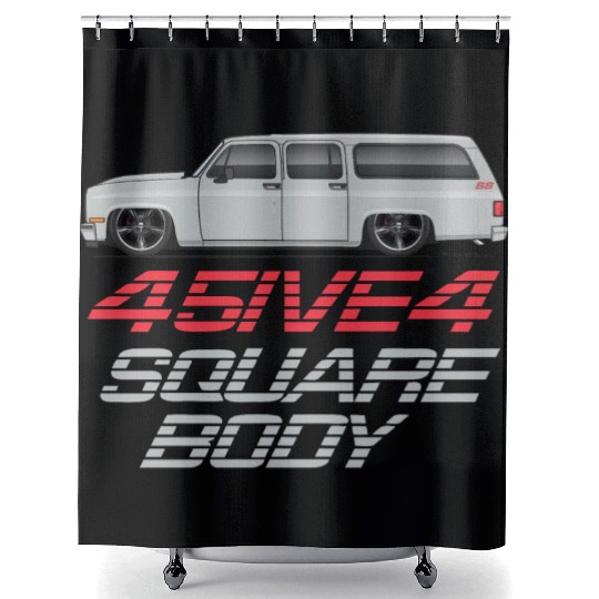 square Light Silver Shower Curtains