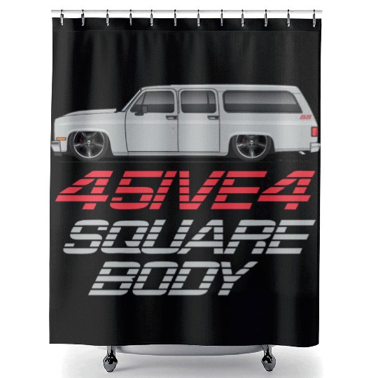 square Light Silver Shower Curtains