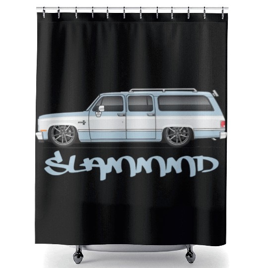 SLAMMMD Light Blue Shower Curtains