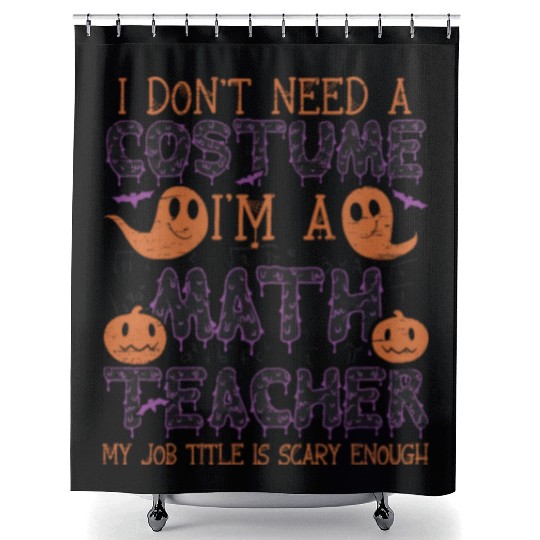 Math Teachers Love Brains - Halloween Costume Math Shower Curtains