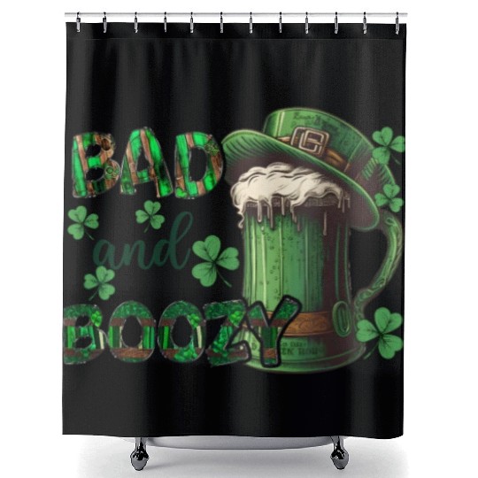 Mens St Patricks Day Irland Irish Green Shamrock Shower Curtains