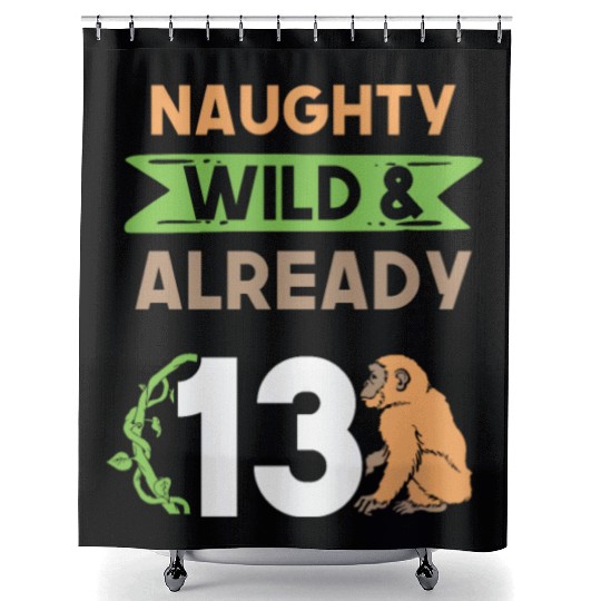 Gift 13 years birthday girl boy Ape Monkey Shower Curtains