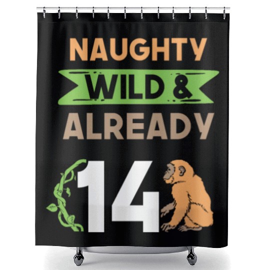 Gift 14 years birthday girl boy Ape Monkey Shower Curtains
