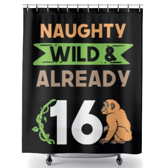 Gift 16 years birthday girl boy Ape Monkey Shower Curtains