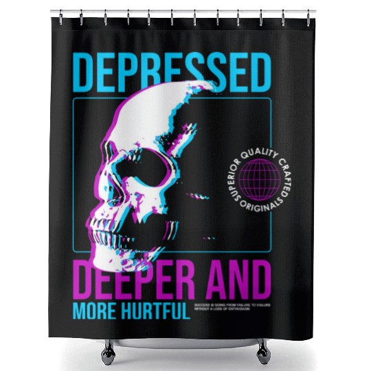 Depressed Streetwear Shower Curtains