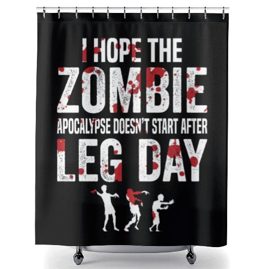 Funny Zombie Leg Day For Gym Lover Shower Curtains