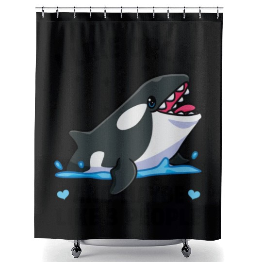 I like orcas and maybe like 3 people killer whale Shower Curtains
