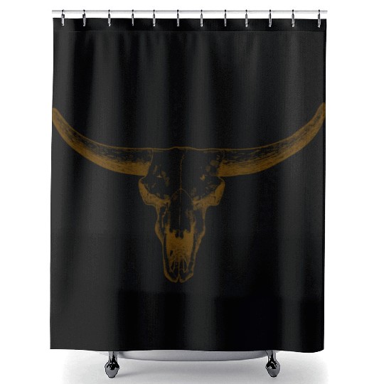 bull skull Shower Curtains