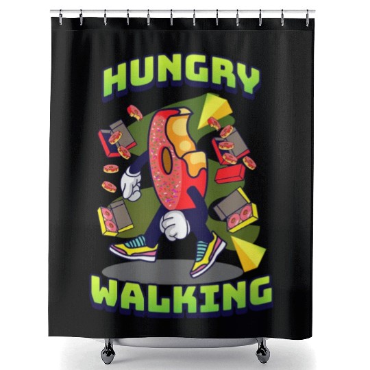 Hungry Walking Shower Curtains