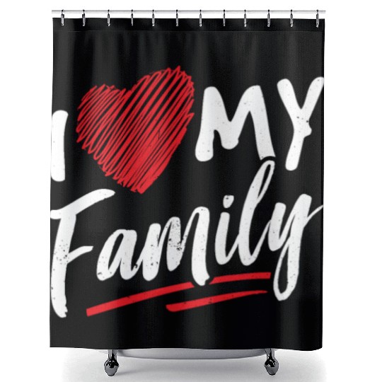 I Love My Family Gathering Families Reunion Shower Curtains