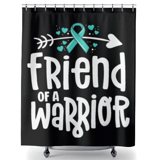 Friend Of A Warrior Support Team Ovarian Cancer Shower Curtains