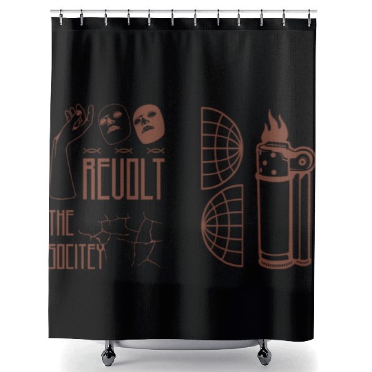 Revolt the Society Shower Curtains