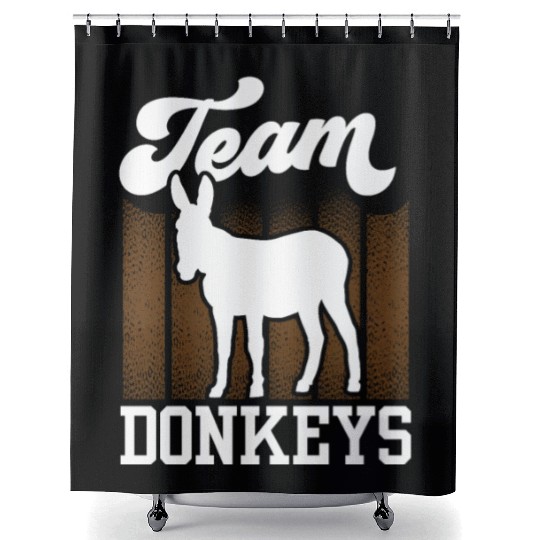 Team Donkeys Farm Animal Donkey Lover Shower Curtains