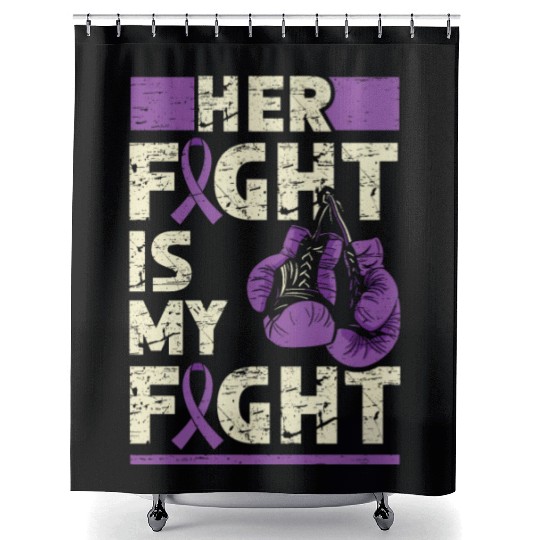 Her Fight My Fight Ribbon Epileptic Epilepsy Shower Curtains