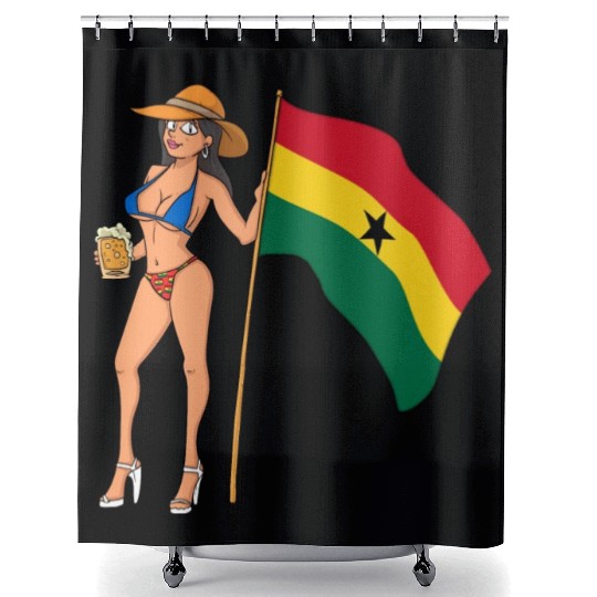 Hot Fan Girl Ghana Shower Curtains
