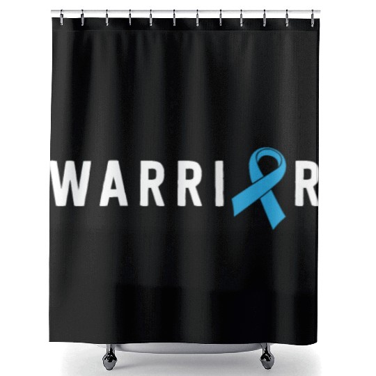 Prostate Cancer Warrior Light Blue Ribbon Dad Shower Curtains