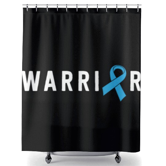 Prostate Cancer Warrior Light Blue Ribbon Dad Shower Curtains