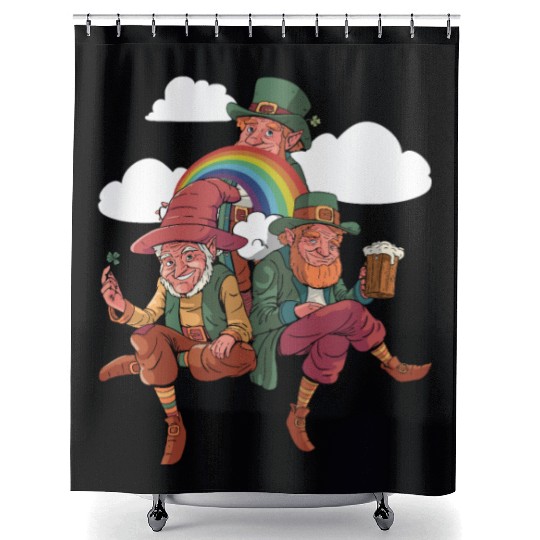 Three Leprechauns - St Patricks Day Irish Shower Curtains