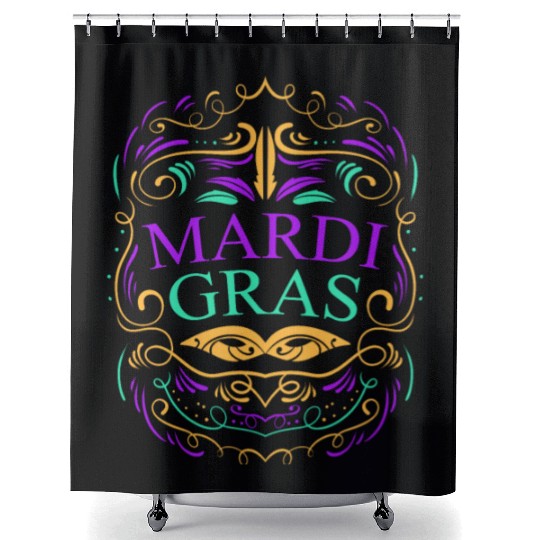 Lettering And Ornaments For Mardi Gras Shower Curtains