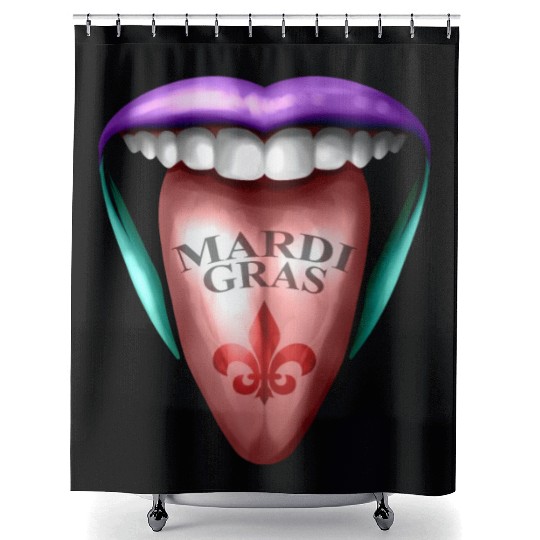 Out Stretched Tongue For Mardi Gras Shower Curtains