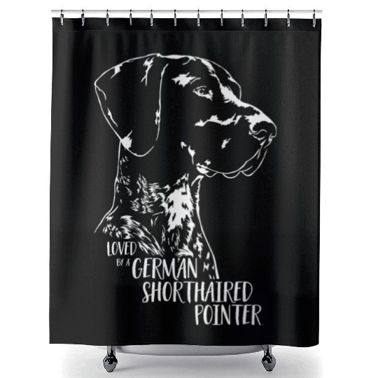 Loved by a German Shorthaired Pointer dog mom Shower Curtains
