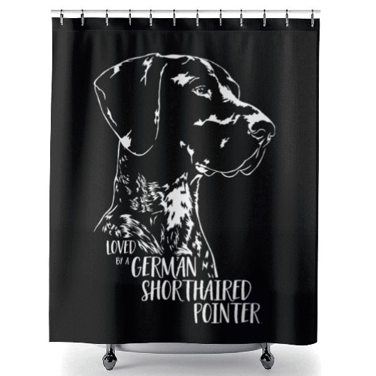 Loved by a German Shorthaired Pointer dog mom Shower Curtains