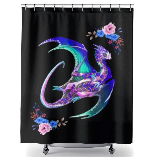 Day Of The Dead Sugar Skull Dragon Shower Curtains