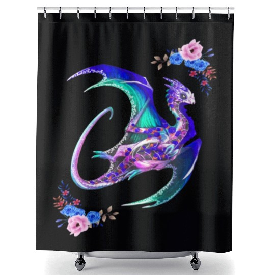 Day Of The Dead Sugar Skull Dragon Shower Curtains