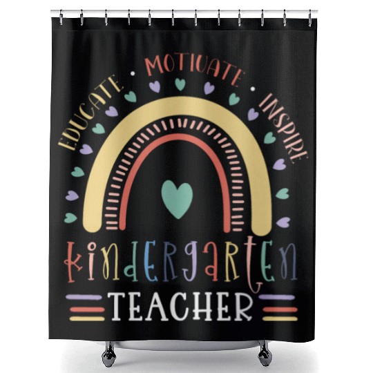 Educate Motivate Inspire Kindergarten Teacher Shower Curtains