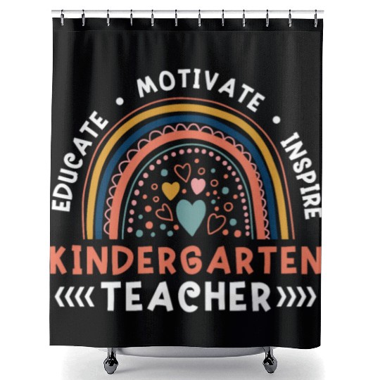 Educate Motivate Inspire Kindergarten Teacher Shower Curtains