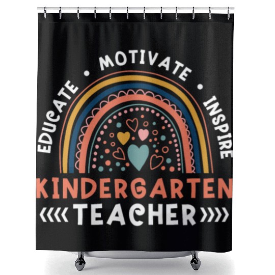 Educate Motivate Inspire Kindergarten Teacher Shower Curtains
