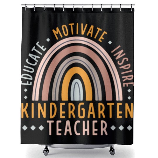 Educate Motivate Inspire Kindergarten Teacher Shower Curtains