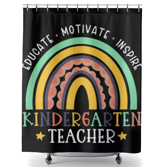 Educate Motivate Inspire Kindergarten Teacher Shower Curtains