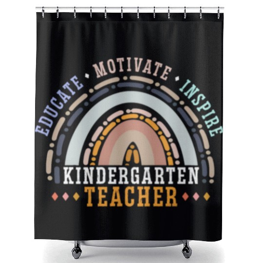 Educate Motivate Inspire Kindergarten Teacher Shower Curtains