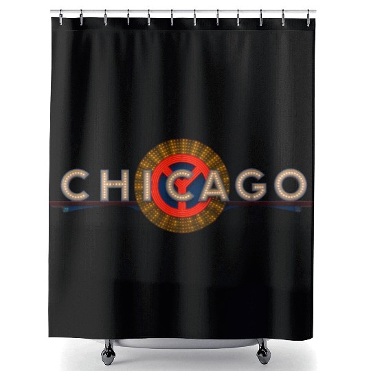 Chicago Theatre Marquee Night Shower Curtains
