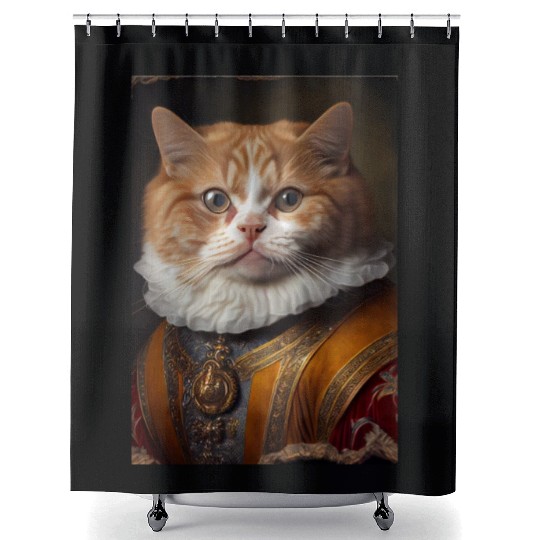 Munchkin Cat Breed Portrait Royal Renaissance Anim Shower Curtains